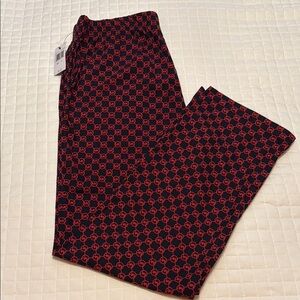 Michael Kors Logo Pants Red & Black MK Print – Size M
